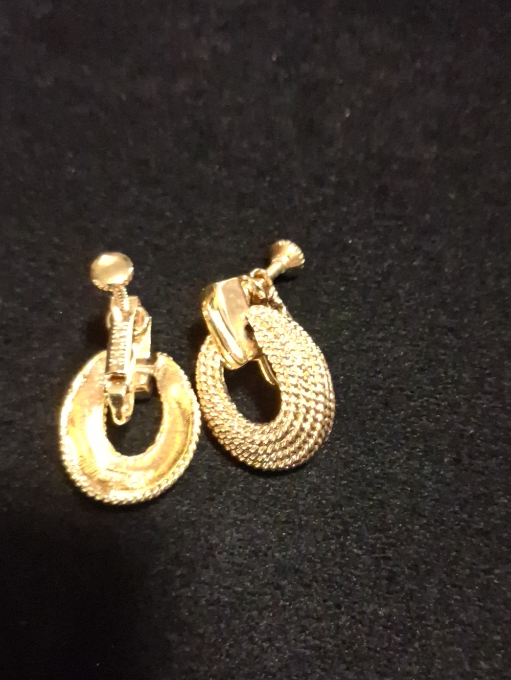 Napier Gold Textured Oval Clip-On Earrings